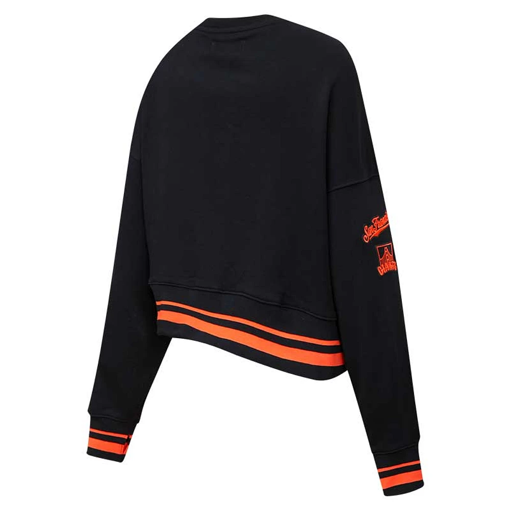 Women's Pro Standard Black San Francisco Giants Mash Up Pullover Sweatshirt