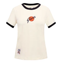 Women's Pro Standard Cream San Francisco Giants Retro Classic Ringer T-Shirt