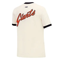 Women's Pro Standard Cream San Francisco Giants Retro Classic Ringer T-Shirt