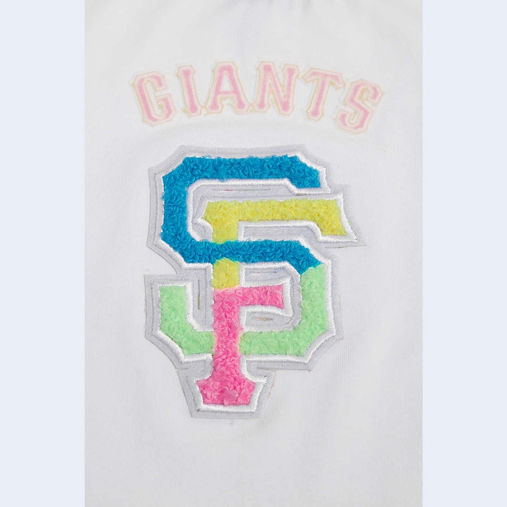 Women's Pro Standard White San Francisco Giants Washed Neon Cropped Boxy T-Shirt