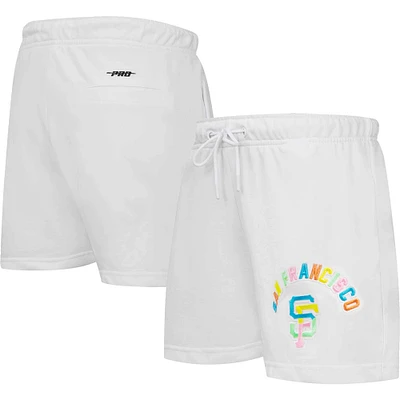 Short néon délavé des Giants de San Francisco Pro Standard pour femme, blanc