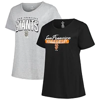 Women's Profile Black/Heather Gray San Francisco Giants Plus T-Shirt Combo Pack