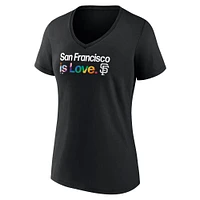 Women's Profile Black San Francisco Giants Plus Pride V-Neck T-Shirt