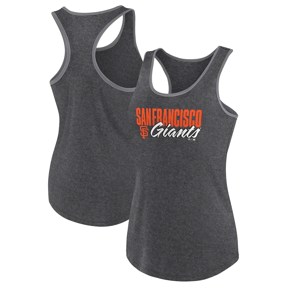 Women's Profile Black San Francisco Giants Plus Racerback Tank Top