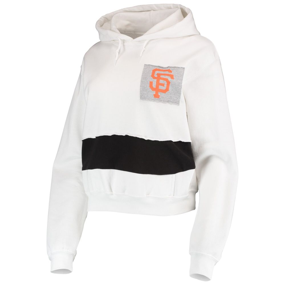 Women's Refried Apparel White/Black San Francisco Giants Cropped Pullover Hoodie