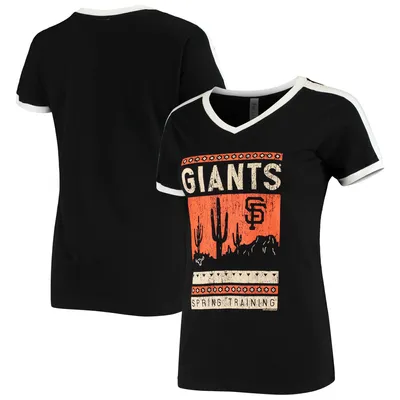 San Francisco Giants Soft as a Grape Women's Vintage Ringer T-Shirt - Black