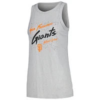 Women's Soft as a Grape Gray San Francisco Giants Gauze High Neck Tank Top