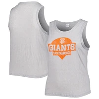 Women's Soft as a Grape Gray San Francisco Giants Plus High Neck Tri-Blend Tank Top