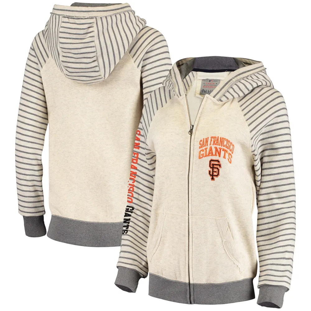 San Francisco Giants Soft as a Grape Women's Stripe Raglan HD Full-Zip  Jacket - Heathered Cream