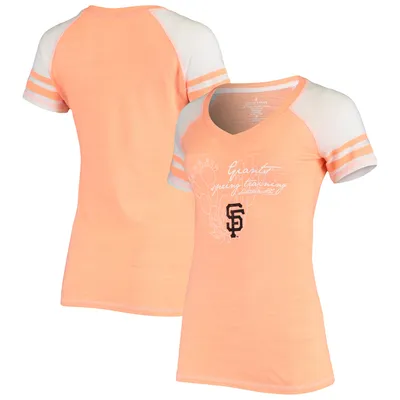 Youth San Francisco Giants Heathered Orange Striped Logo T-Shirt