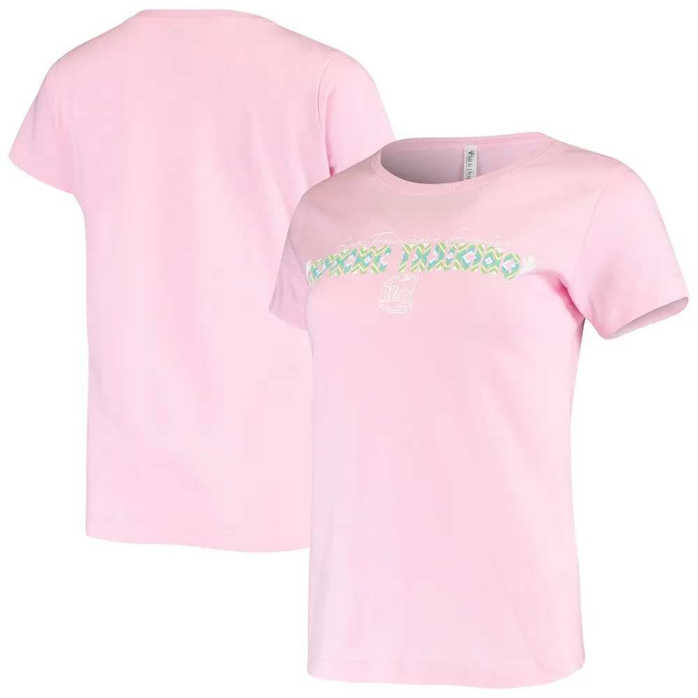 Lids San Francisco Giants Soft as a Grape Women's Aztec Fill T-Shirt - Pink
