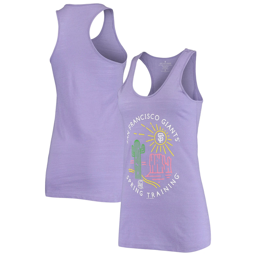 Women's Soft as a Grape Purple San Francisco Giants Spring Training Circle Scene Tank Top