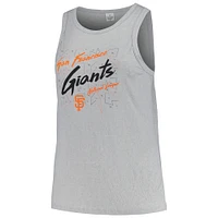 Women's Soft as a Grape Steel San Francisco Giants Plus Curvy High Neck Tri-Blend Tank Top