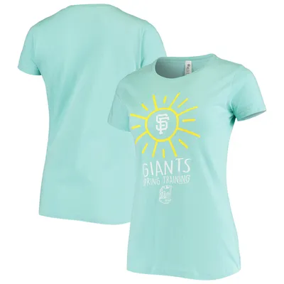 San Francisco Giants Soft as a Grape Women's Spring Training Sunburst T-Shirt - Teal