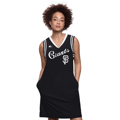 Robe à col en V pour femme Starter noire des Giants de San Francisco Fast Track