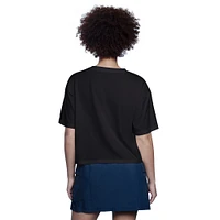 T-shirt court et boxy noir pour femme des Giants de San Francisco Play the Ball