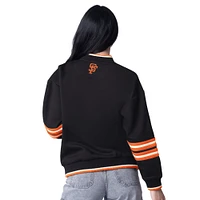 Women's Starter Black San Francisco Giants Wild Card Oversized Pullover Sweatshirt