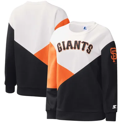 San Francisco Giants Starter Women's Shutout Pullover Sweatshirt - White/Black
