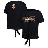 T-shirt noir torsadé sur le devant des Giants de San Francisco The Wild Collective pour femmes