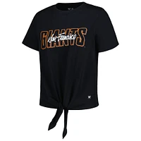 Women's The Wild Collective Black San Francisco Giants Twist Front T-Shirt