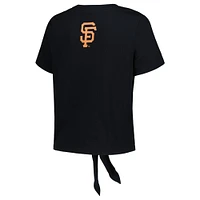 T-shirt noir torsadé sur le devant des Giants de San Francisco The Wild Collective pour femmes