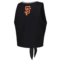 Women's The Wild Collective Black San Francisco Giants Twisted Tie Front Tank Top