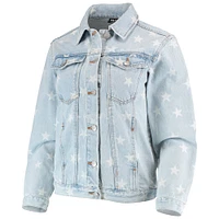 Women's The Wild Collective San Francisco Giants Allover Print Button-Up Denim Jacket