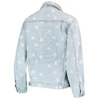 Women's The Wild Collective San Francisco Giants Allover Print Button-Up Denim Jacket