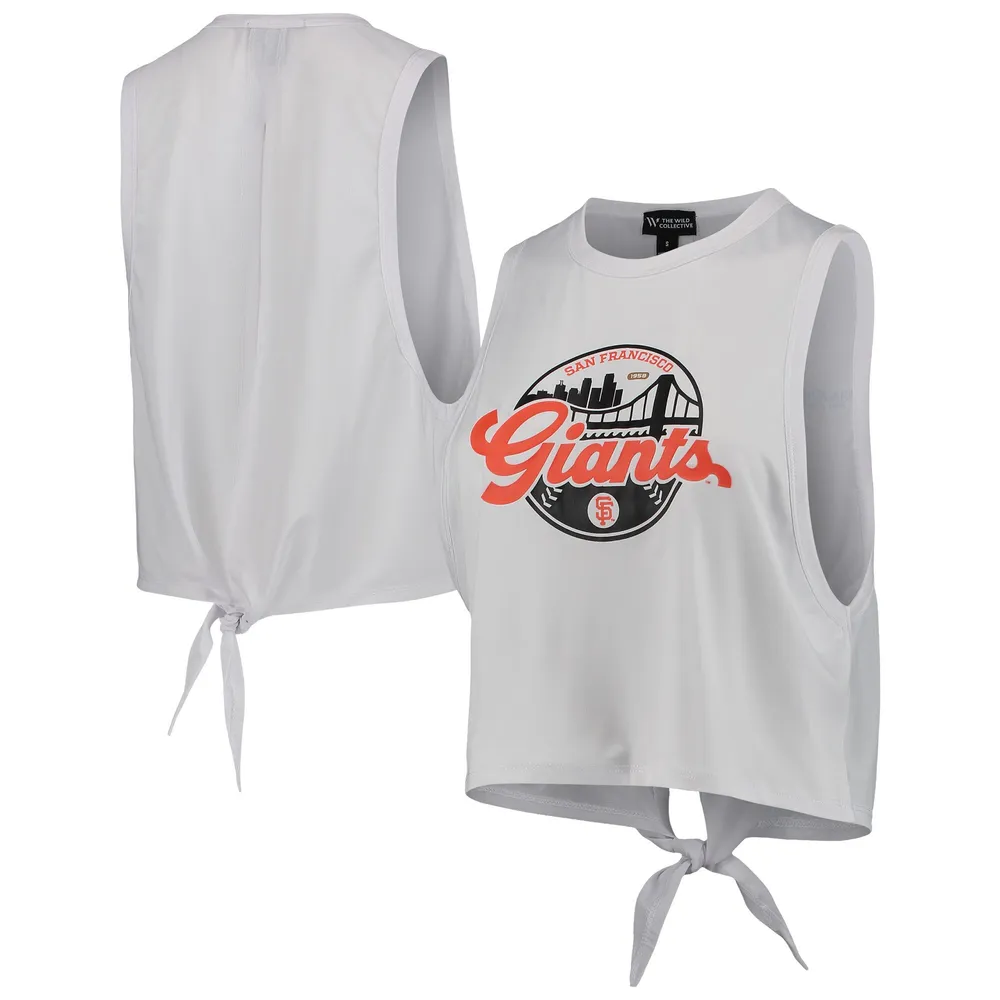 Lids San Francisco Giants The Wild Collective Women's Open Back Twist-Tie Tank  Top - White