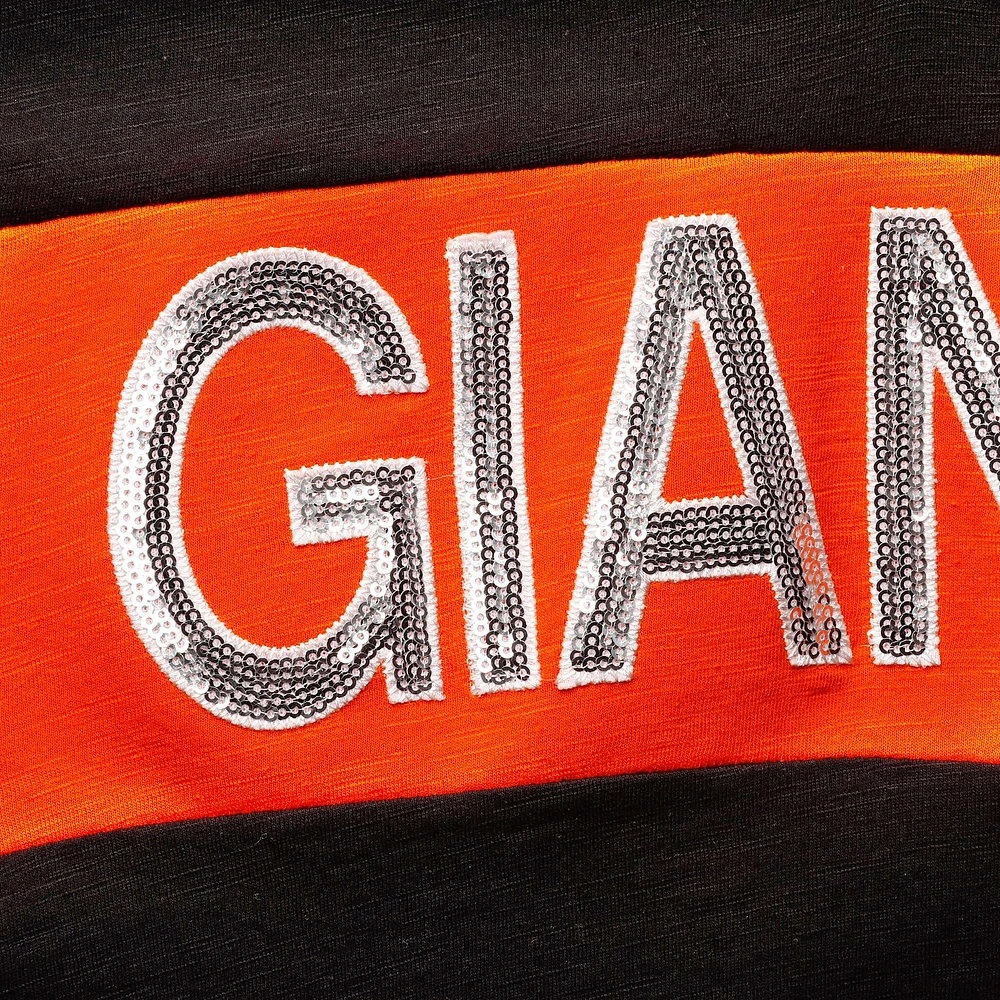 T-shirt à encolure crantée des Giants de San Francisco Touch noir/orange pour femme