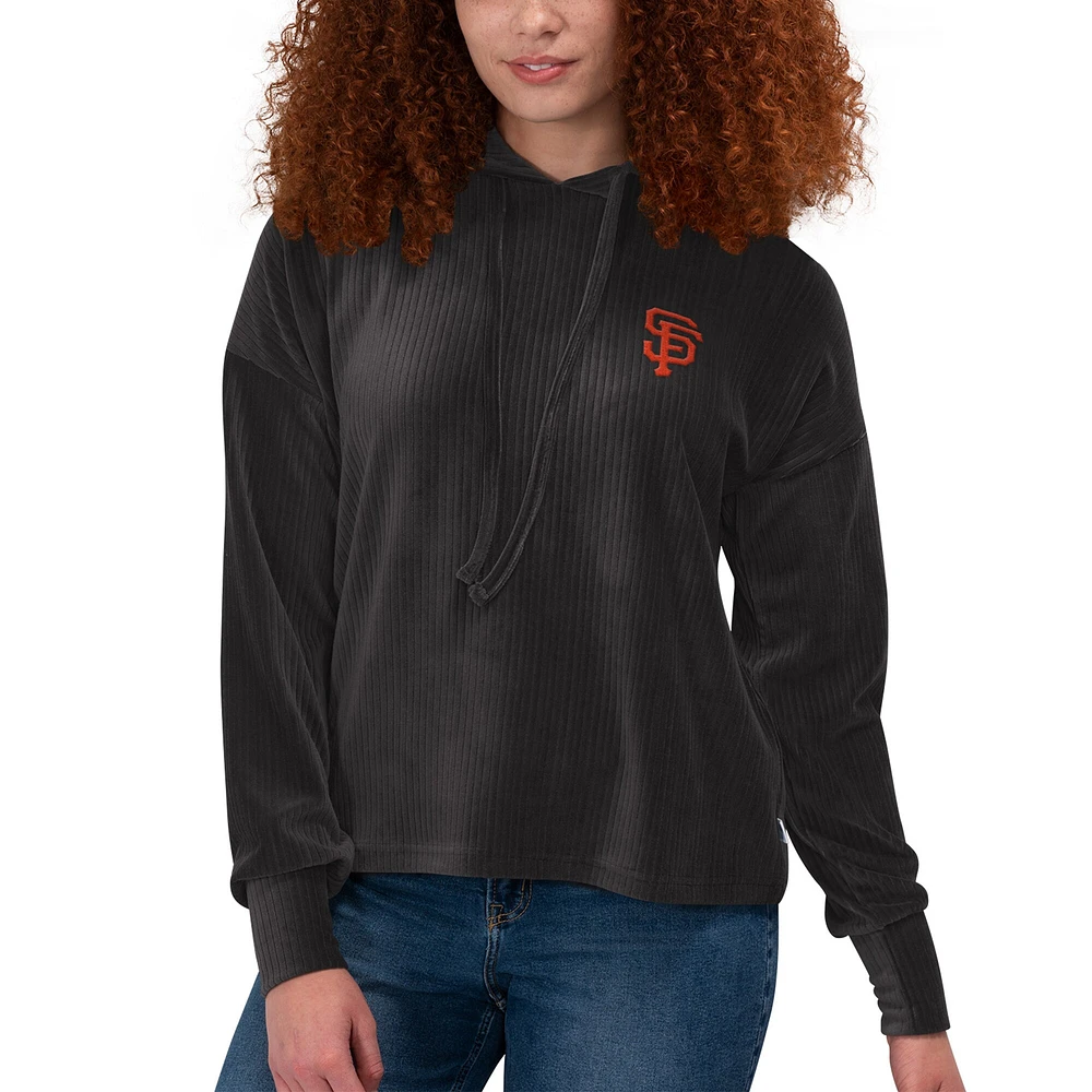 Women's Touch Black San Francisco Giants End Line Pullover Hoodie