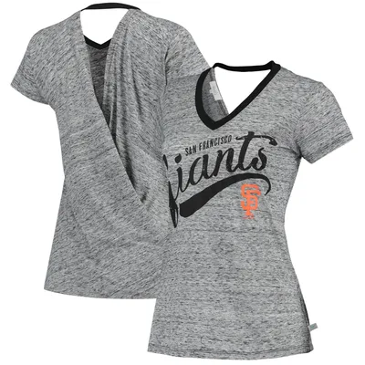 Touch Women's Black Baltimore Orioles Halftime Back Wrap Top V