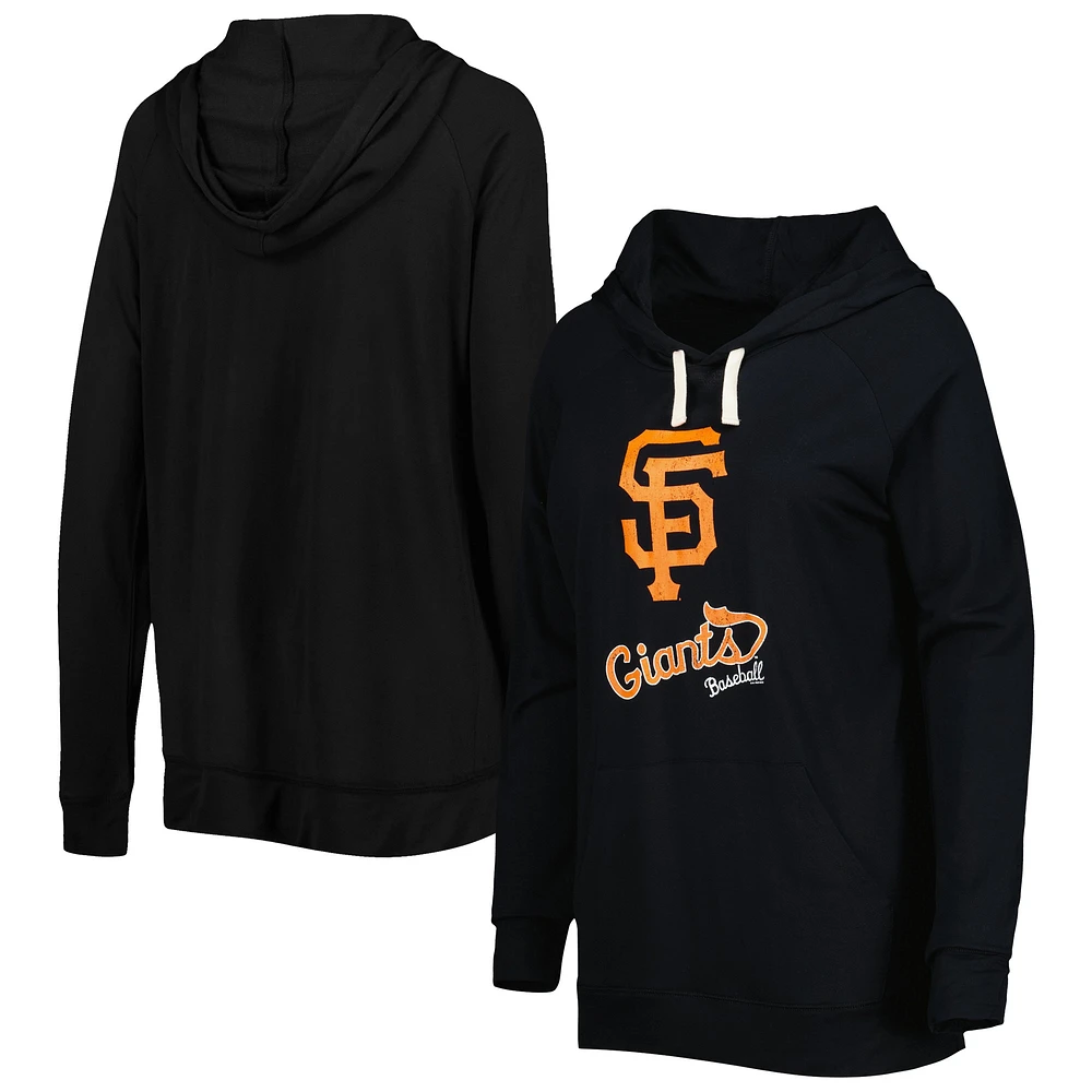 Women's Touch Black San Francisco Giants Pre-Game Raglan Pullover Hoodie