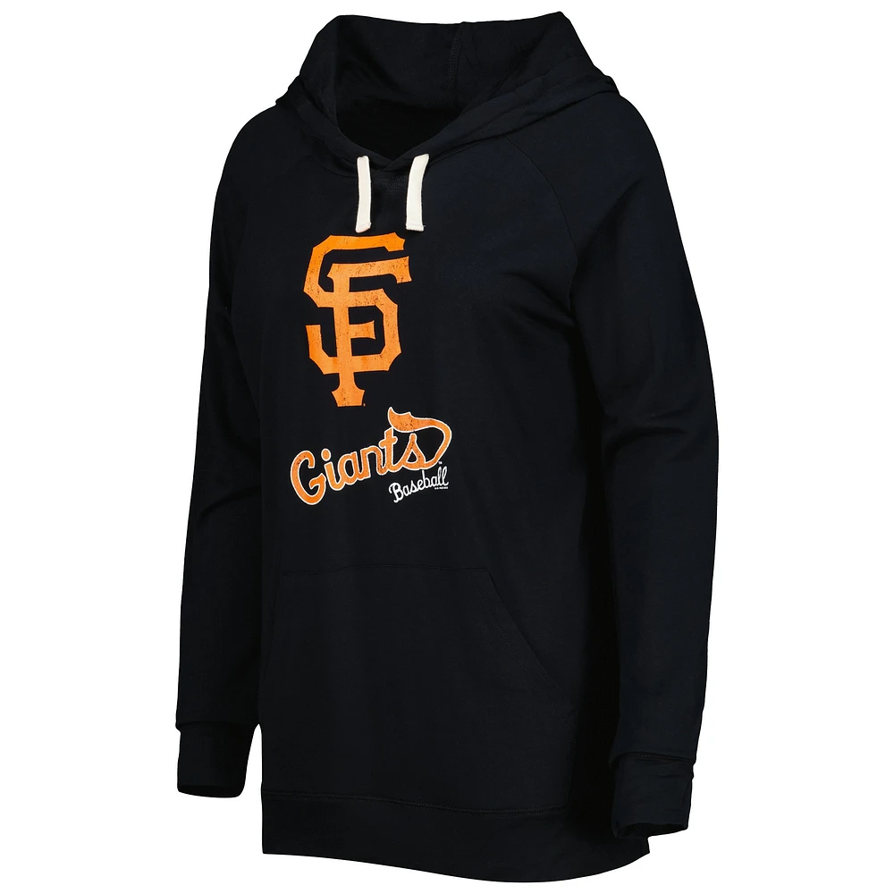 Women's Touch Black San Francisco Giants Pre-Game Raglan Pullover Hoodie