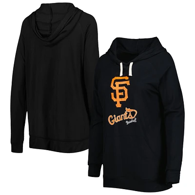 Women's Touch Black San Francisco Giants Pre-Game Raglan Pullover Hoodie