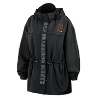 Women's WEAR by Erin Andrews Black San Francisco Giants Full-Zip Windbreaker Hoodie Jacket