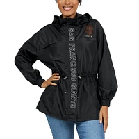 Women's WEAR by Erin Andrews Black San Francisco Giants Full-Zip Windbreaker Hoodie Jacket