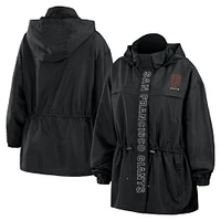 Women's WEAR by Erin Andrews Black San Francisco Giants Full-Zip Windbreaker Hoodie Jacket