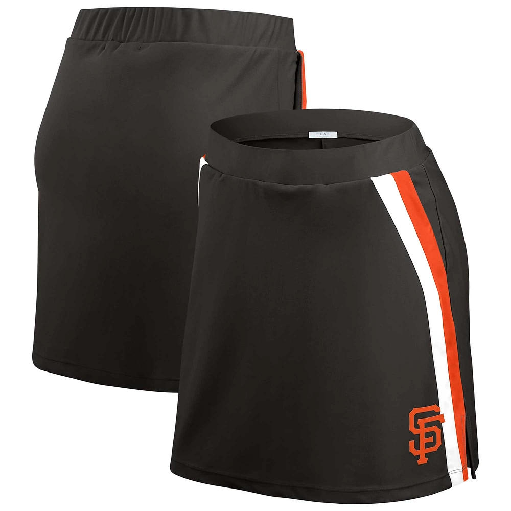 WEAR pour femmes par Erin Andrews - Jupe-short noire à rayures des Giants de San Francisco