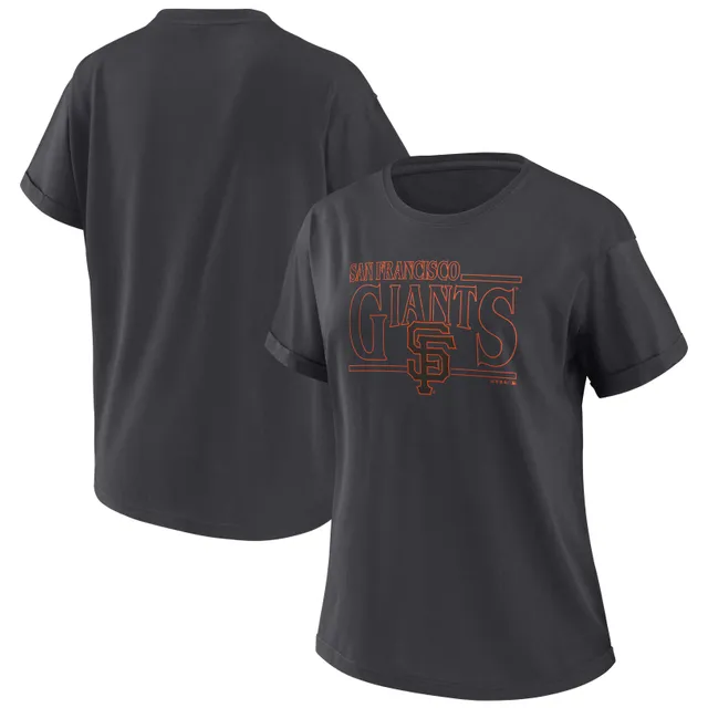 Women's Wear by Erin Andrews Charcoal San Francisco Giants Oversized Boyfriend T-Shirt Size: Medium