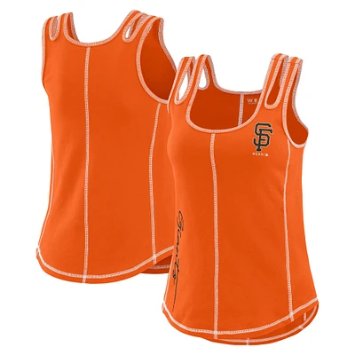 Women's WEAR by Erin Andrews Orange San Francisco Giants Contrast Stitch Tank Top