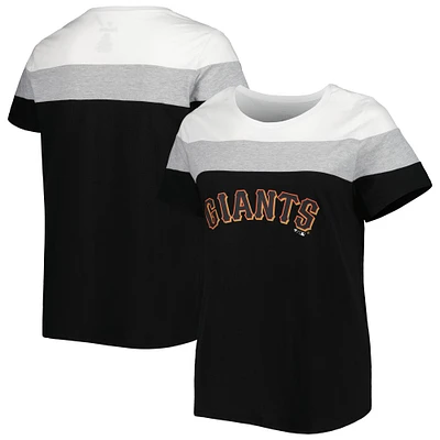 T-shirt grande taille colorblock San Francisco Giants pour femme blanc/noir