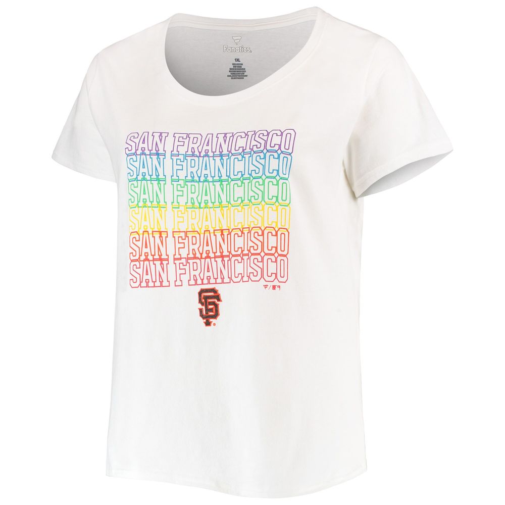 Profile Women's White San Francisco Giants Plus Pride Scoop Neck T