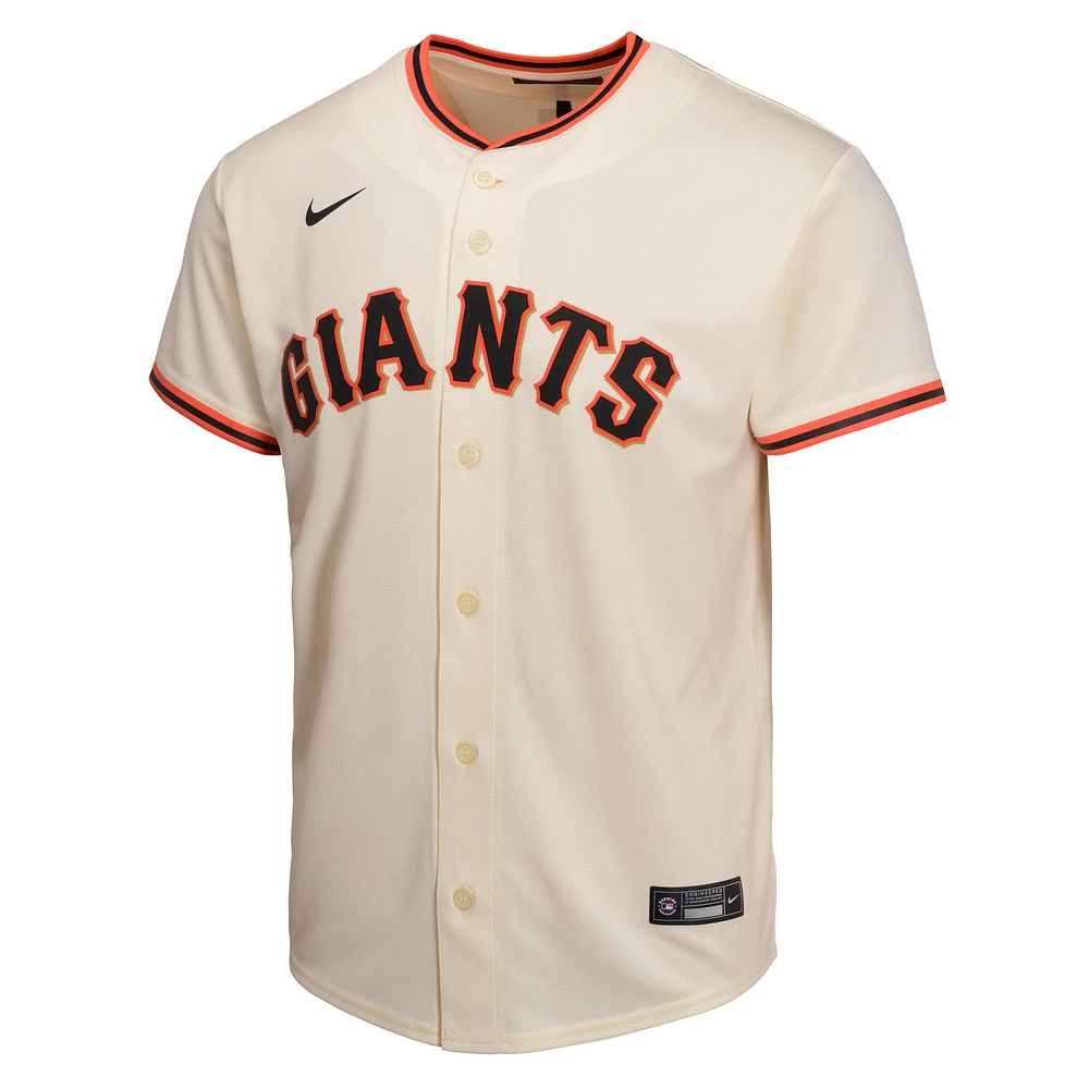 Maillot de match à domicile Nike crème pour jeunes des Giants San Francisco