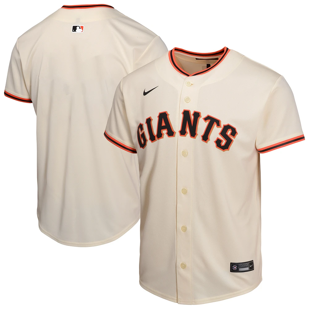 Maillot de match à domicile Nike crème pour jeunes des Giants San Francisco