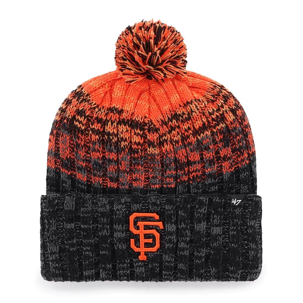 Bonnet en tricot à revers Cascade '47 noir pour jeunes des Giants de San Francisco avec pompon