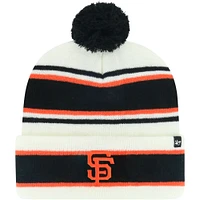 Bonnet en tricot à revers Stripling San Francisco Giants '47 blanc/noir avec pompon pour jeune