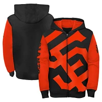 Youth Fanatics Black/Orange San Francisco Giants Postcard Full-Zip Hoodie Jacket