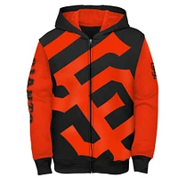 Youth Fanatics Black/Orange San Francisco Giants Postcard Full-Zip Hoodie Jacket