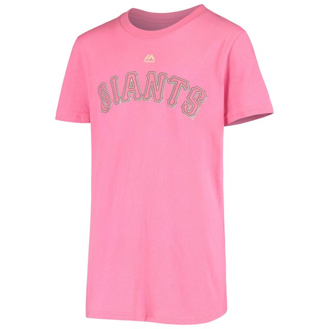 Majestic Buster Posey - T-shirt rose pour jeune avec nom et numéro des Giants de San Francisco